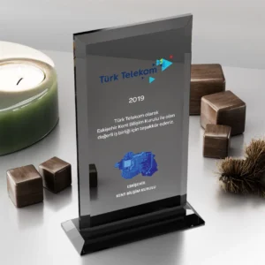 Dikdörtgen Kristal Plaket - Füme